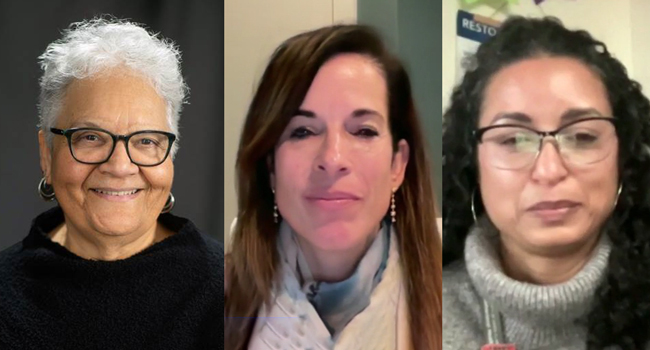 NASW President Yvonne Chase, Nicole Steward, MSW, PPSC, and Kristen Lee, EdD, LICSW